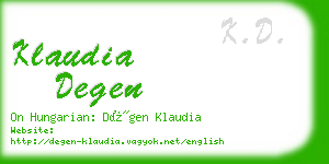 klaudia degen business card